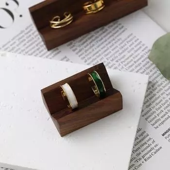 Ring Holder Case Wooden Jewelry Show Props Market Jewelry Display Ring Box Photo Pros S