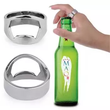Ring-shape Bottle Beer Opening 22mm Mini Bottle Opener Stainless Steel Finger Ring Remover Kitchen Gadgets Bar Tools