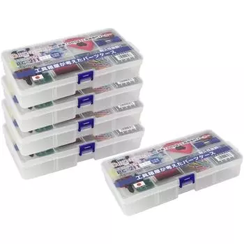 Ring Star Pocket L210 x W110 x с 5 наборами кейсов, прозрачный, H38мм, разделители, 5, PC-211-5S