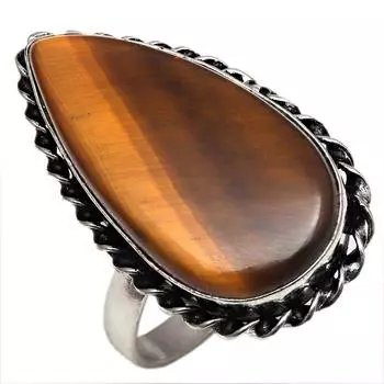 Ring Tiger 925 Sterling Silver Size Eye Eye s Gold Eyes Natural Yellow Solid