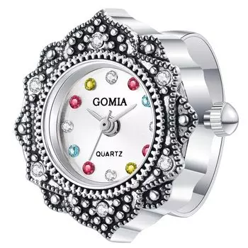 Ring Watch Ladies Free Size 3ATM Waterproof Cute Ring Watch Ring Watch Analog Silver Ladies Fashion Accessory