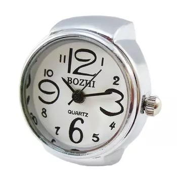 Ring watch metal white simple ring watch storage bag
