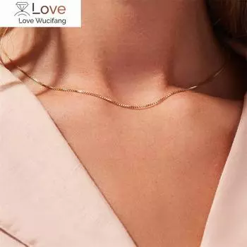 Ringcal золотого цвета из нержавеющей стали классическая цепочка 2/3 мм для женщин и мужчин темперамент ключичная цепочка ювелирные изделия для вечеринок