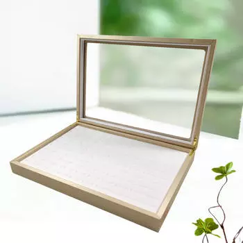 Кольца органайзер лоток витрина коробка для ювелирных изделий шоу, магазин домашний ящик вставка Gold White