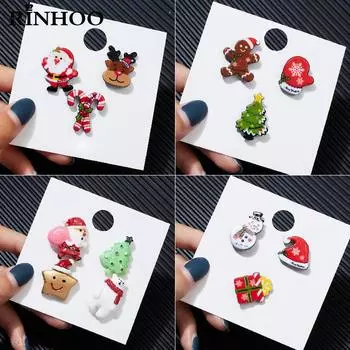 Rinhoo акриловые 3/4 шт рождественские броши набор снеговик Санта-Клаус колокольчики подарочная коробка снежинка олень рождественская елка значки булавки