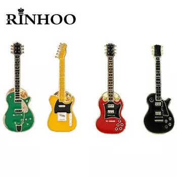 Rinhoo креативная гитара эмалированные булавки брошь для женщин винтажный красочный мультяшный музыкальный инструмент одежда сумка значки на лацкан ювелирные изделия