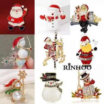 Rinhoo Рождественская эмалевая брошь-снеговик Санта-Клауса для женщин и мужчин, рождественский и новогодний подарок, ювелирные изделия