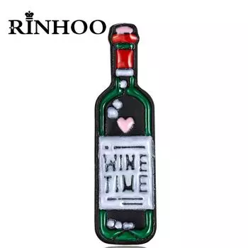 Rinhoo Wine Time Мини-бутылка красного вина и бокалы для вина Парные броши для влюбленных Милые эмалированные булавки для винных чашек Значок Дружественный подарок