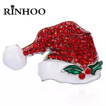 Rinhoo Xmas Enamel Snowman Hats Brooch Pins Christmas Gifts Angel Crotch Boots Socks Animal Penguin Insect gloves New Year Badge