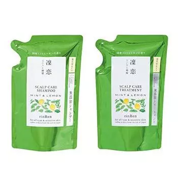 Rinkoi Rinren Лечебный шампунь с мятой и лимоном, сменный набор 300 мл + & (Квази-лекарство)