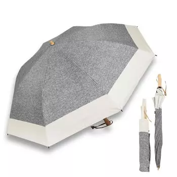 RINRE для солнечного и дождливого света, степень блокировки, водоотталкивающий, RINRE, складной, полностью затемняющий, серый x Off, зонт, дневной, складывающийся в два сложения, 99,9%,