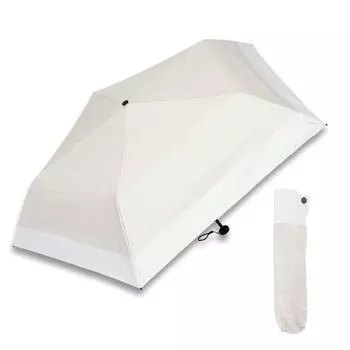 RINRE Sun and Light UV Folding Full Light Blocking Beige x Parasol, Rain, Tri-Fold, Approx. 142g, Lightweight, Compact, 99.9% Blocking, SPF50+,