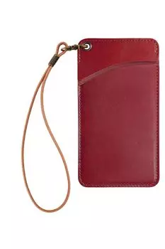 rioboca Карандаш из дубленой кожи Сделано в Японии с Химедзи и Стильный чехол, Кожа, Тонкий, Умный, (красный)