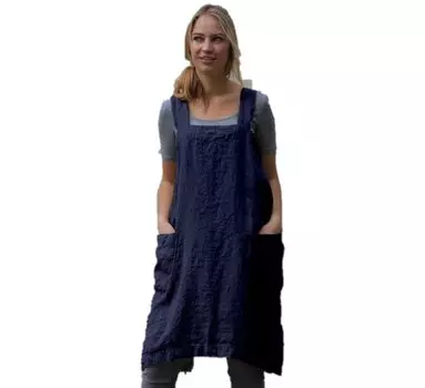 [RioSole] Фартук с перекрестной спинкой, фартук для выпечки, кулинарии, садовых работ, кармана (Л, Военно-Морской Флот) тёмно-синий