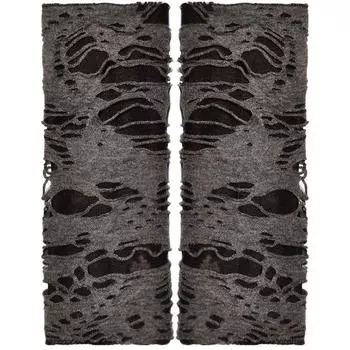 Ripped Gothic Steam Y2g Halloween Yabi Gloves Grey distressed gloves