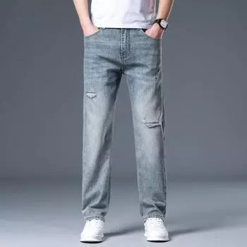 Ripped Jeans New Style Slim Jeans Men s Elastic Slim Feet Casual and Long 28