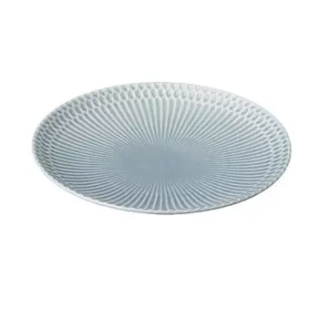 Ripple 20cm blue ink Round plate plate, (small) [19.72.7cm]