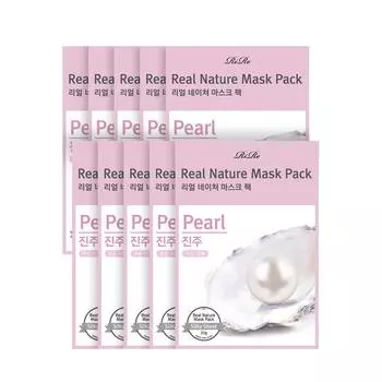 RiRe Real Nature Mask Pack Pearl 10EA Успокаивающая, увлажняющая, разглаживающая кожа 10EA