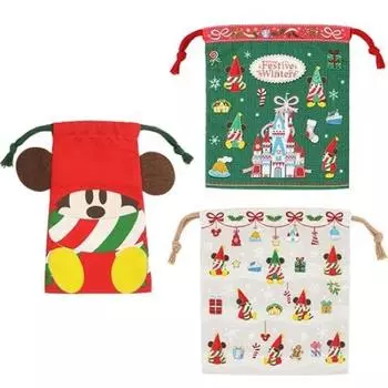 Rirurinrin Kinchaku Set Christmas 2023 Resort Limited Drawstring Bag Set of 3