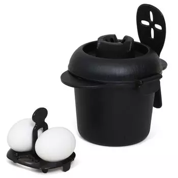 Рис Astro для микроволновой печи, изготовленный в посудомоечной машине Bincho. Также можно приготовить белый рис на пару с помощью горячего источника. В комплект входит мерный рецепт приготовления риса. чёрный