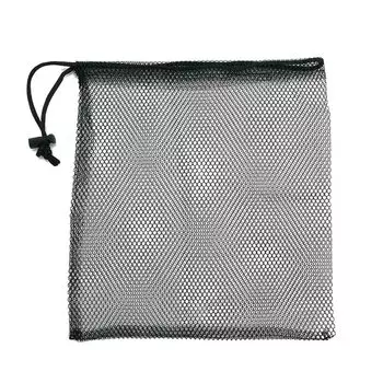 RISACCA Сетчатая сумка на шнурке 28 см x 26 см Черная сетчатая сумка для хранения одежды обуви путешествий на открытом воздухе