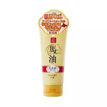 Rishan Horse Oil & Charcoal Facial Cleansing Foam (Sakura Scent) (Contents 130g)