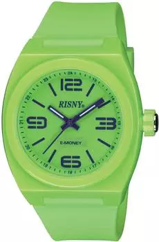 [RISNY] RISNY wristwatch with electronic money Edy (Eddy) Green RS-001M-06