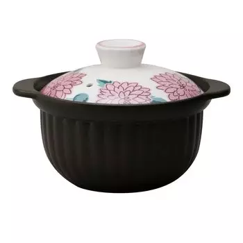 Рисовая глина 2 открытых цветочных горшка Peon для микроволновки, чашки, пламя, совместимые, прибл.. 20см, Thermatec, узор, 7223-0710