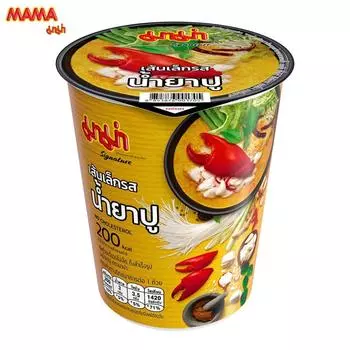 Рисовая лапша быстрого приготовления Mama Cup со вкусом крабового карри 55 г x 6 шт - Thai Food 55 g x 6 pcs
