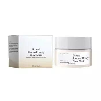 Рисовая маска Мягкая отшелушивающая смываемая маска для лица Корейская маска с молотым рисом и медом для сияния тусклой грубой кожи Очищение пор Гладкая и упругая кожа One Size