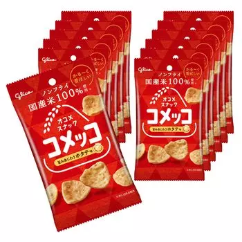 Рисовая закуска Comecco Glico со вкусом гребешка 26 г x 12 шт. Ezaki Glico нежареный