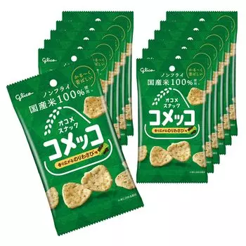 Рисовая закуска Comekko Nori со вкусом васаби Glico 26 г x 12 шт. Ezaki Glico нежареный