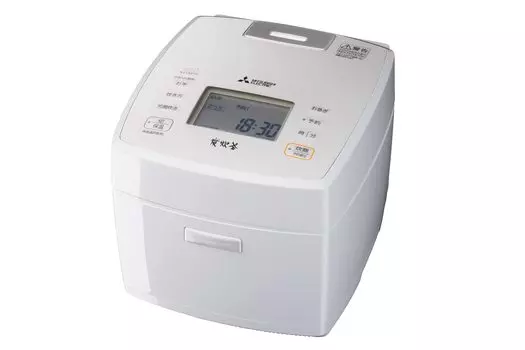 Рисоварка Mitsubishi Electric IH на 10 чашек Bincho Charcoal с покрытием, угольная плита, сделано в Японии Tsukihira NJ-VED18-W