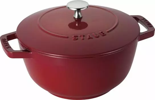 Рисоварка staub Cherry L Two Hand Литая эмалированная кастрюля 3 чашки IH совместимая японская Wanabe 20 см [Авторизованный продукт] Wa-NABE 40501-072 вишня