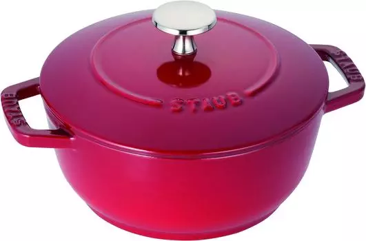 Рисоварка staub Cherry S с двумя ручками, литая эмалированная, 1 чашка, совместимая с IH, японская Wanabe 16 см [Авторизованный продукт] Wa-NABE 40501-003 вишня