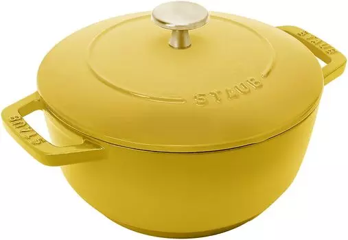 Рисоварка staub Citron M с двумя ручками, литая эмалированная, на 2 чашки, совместимая с IH, японская, Citron Wanabe 18 см [Авторизованный продукт] Wa-NABE Z1029-299 сладкий лимон