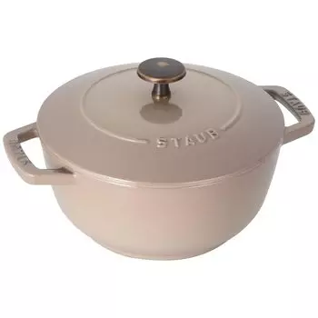 Рисоварка Staub Linen M 18 см с винтажной ручкой, литая эмалированная, на 2 чашки, совместимый с IH, японский продукт с серийным номером «Спецификация Wanabe»