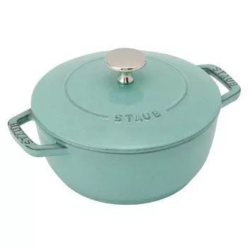 Рисоварка Staub Sage Green S с эмалированной крышкой для обеих рук, 1 чашка, совместимый с IH, японский продукт с серийным номером Wanabe 16 см [Авторизованный номер] Wa-NABE