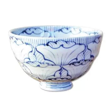 Рисовый чай Большая дополнительная чаша Arita Petal Extra Handmade Bowl, Чаша, рис, Размер, Большая, Большая, Большая, Стильная, Посуда, Герб, Большая, синий