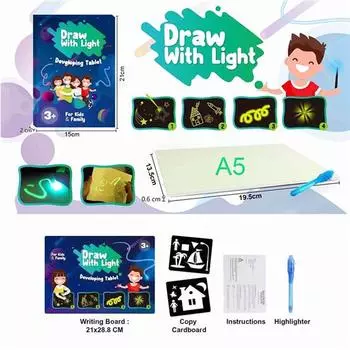 Рисуй со светом, веселая и развивающая игрушка, доска для рисования, волшебная живопись, обучающая детская игрушка 15 cm * 2 cm * 21 cm