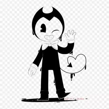 Рисунок Бенди Бенди и чернильная машина Рисунок Утюгом на теплопередаче Печать Виниловые нашивки Наклейка для одежды DIY Аппликации Моющиеся нашивки