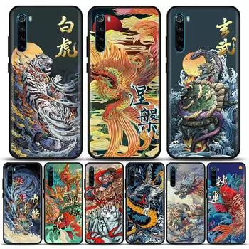 Рисунок дракона тигра птицы аниме чехол Couqe для Xiaomi Redmi 9 9C NFC 9T 10 10C 6 7 8 A K40 K50 Pro Plus мягкий чехол Fundas Redmi 6