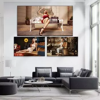 Рисунок картина маслом Уличная фотография длинноногая женская модель искусство холст картина гостиная коридор офис украшение дома фреска без рамки 20*40cm