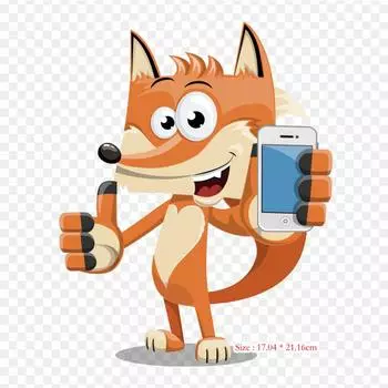 Рисунок лисы, мультфильм, клип-арт, термопереносная печать, виниловые нашивки, наклейки для одежды, аппликации «сделай сам», моющиеся нашивки