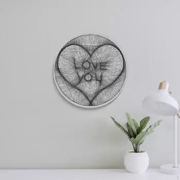 Рисунок String Art Коллекционный Орнамент Веревочная Живопись DIY Настенный Декоративный Для Детской Комнаты Общежития Heart