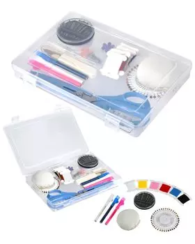 RiTaLT Sewing Sewing Elementary School Elementary School Sewing Contents Only Set, Set, Adults, Students, Girls, Boys, Tools, (Clear Case)