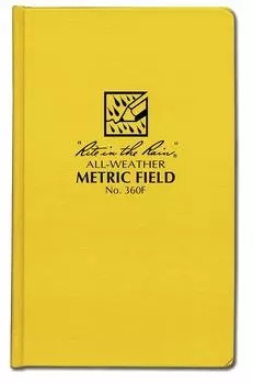 Rite in the Rain Weatherproof Hardcover Notebook 4 x 7 Yellow Cover Metric Field Pattern x Yellow 3/4 1/2 (No. 360F) 4-3/4 7-1/2