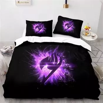 Riven Fairy Tail Icon All Season Duvet Cover Постельное белье Комплекты одеял Мягкие пододеяльники и наволочки Single/Double/Queen/King 135x200cm 2pcs