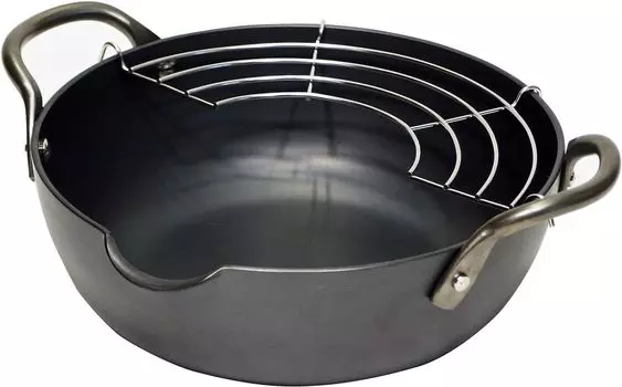 River Light Kiwami JAPAN Iron Deep Tempura Pot S Nitride Nitriding Совместимо с IH Rust Resistant Сделано в Японии J1320 1.5L