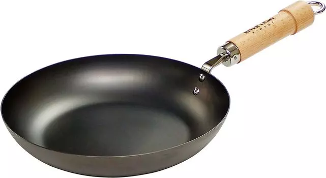 River Light Kiwami JAPAN Iron Frying Pan 28cm Iron Nitride Nitriding Compatible with IH Rust Resistant Made in Japan J1228